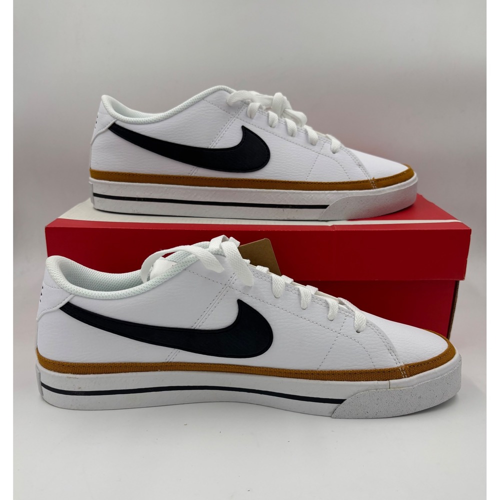Nike Court Legacy NN White Black Desert Ochre DH3162-100 Mens 10.5 Sneaker